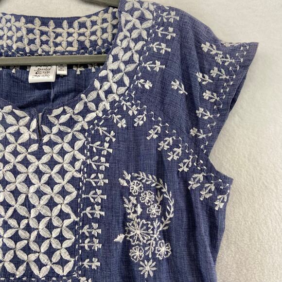 Parsley & Sage Blue Embroidered Dress Size Medium NWT - Picture 5 of 9